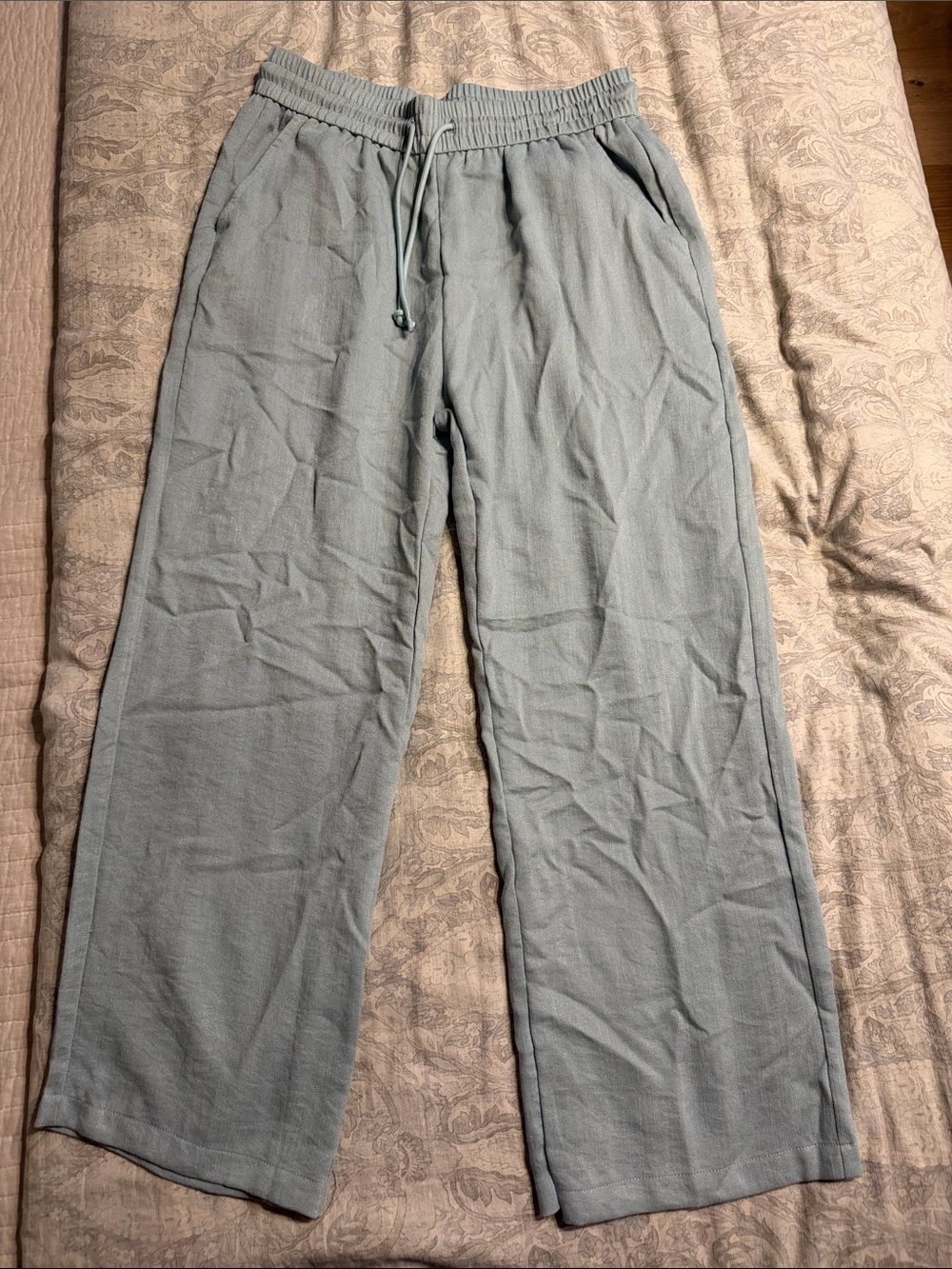 HALARA Light Aqua/Sage GreenWide Leg Drawstring Pants